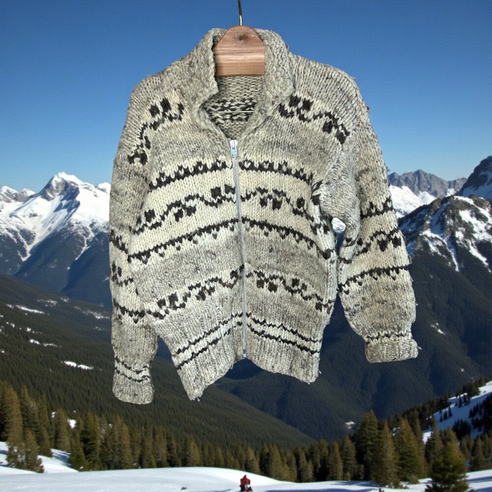 Vintage Cowichan Unisex Full Zip Cardigan Sweater